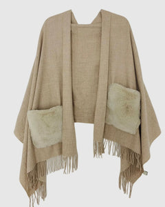 Cape, Cashmere Blend, Khaki